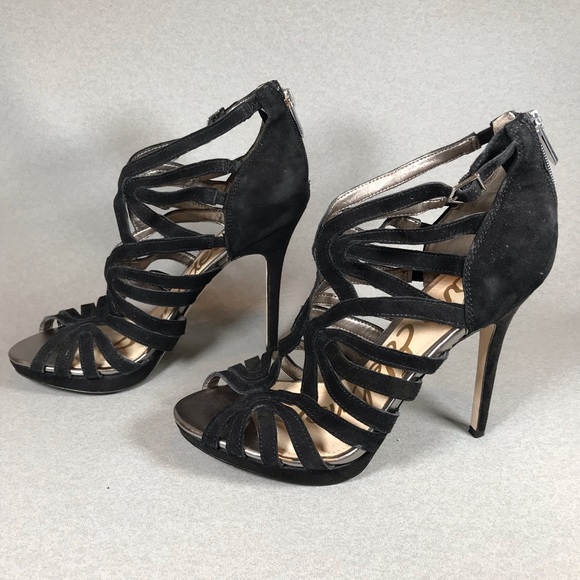 Sam Edelman Shoes - Sam Edelman Eve Caged Suede Peep Toe Sandal